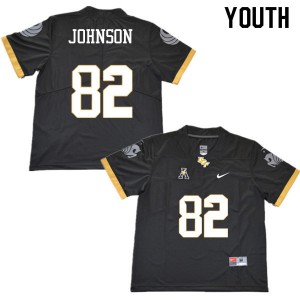 Youth University of Central Florida #82 Kenyon Johnson Black Official Jersey 732947-277