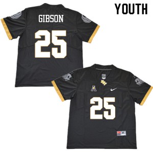 Youth UCF Knights #25 Kyle Gibson Black Embroidery Jersey 168043-640
