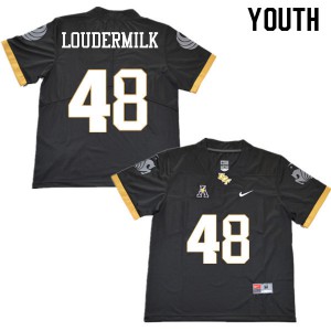 Youth UCF Knights #48 Mac Loudermilk Black Embroidery Jerseys 744037-409
