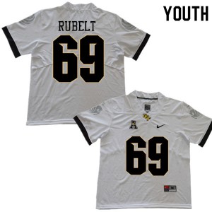 Youth UCF Knights #69 Paul Rubelt White High School Jerseys 975311-847