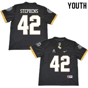 Youth UCF #42 Riley Stephens Black NCAA Jersey 715200-619