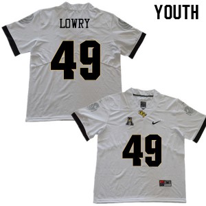 Youth UCF Knights #49 Seyvon Lowry White College Jerseys 507202-605