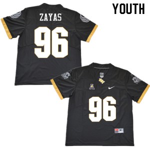 Youth UCF Knights #96 Stephon Zayas Black Stitch Jersey 237982-738