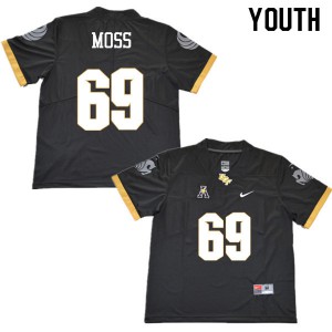 Youth UCF Knights #69 Steven Moss Black College Jerseys 329016-848