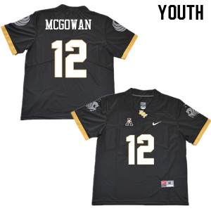 Youth UCF Knights #12 Taj McGowan Black Stitched Jerseys 942445-798