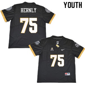 Youth UCF Knights #75 Tate Hernly Black Stitched Jersey 173119-248