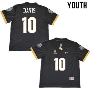 Youth UCF Knights #10 Titus Davis Black Player Jerseys 197056-514