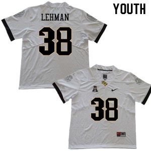 Youth UCF Knights #38 Zach Lehman White Football Jersey 603069-906